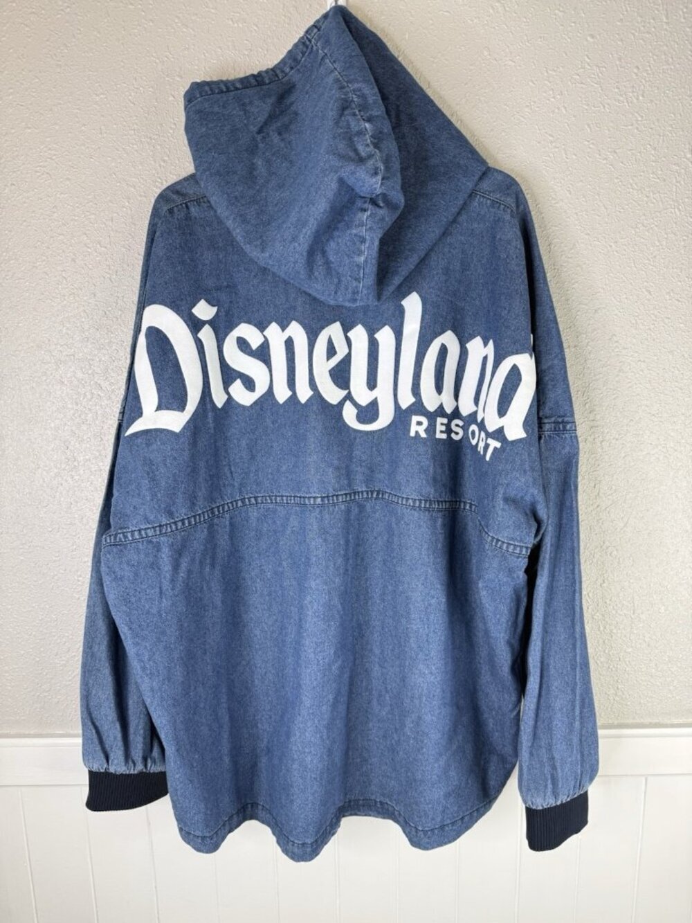 Disneyland Resort Denim Pullover Spirit Jersey Adult XXL  Hooded Oversize Coat